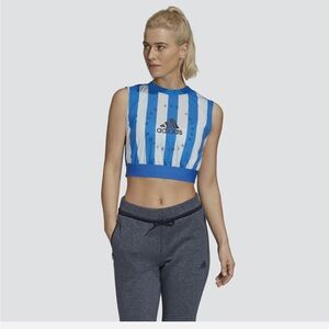 Striped cropped Adidas jersey